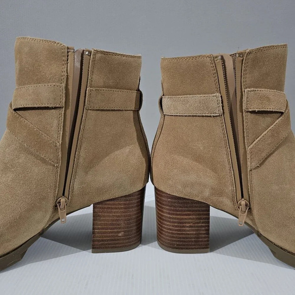 NEW Blondo Tamzin Ankle Boot Womens 10 Waterproof Tan Suede Block Heel - Picture 4 of 14